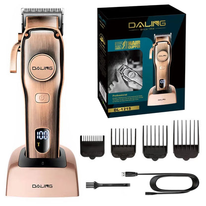 Cordless Professional Rechargeable Hair Trimmer For Men Adjustable Beard Clipper Lithium Ion Fast Charging Stainless Steel Blade