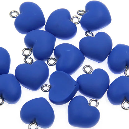 Sweet Bell 9 Color Resin Heart Charms Set for DIY Jewelry and Accessories