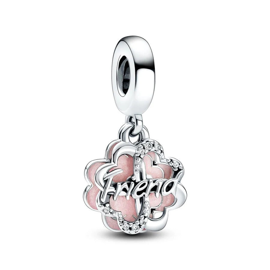 Pink Hot Air Balloon Daisy Murano Glass Charm for European Silver Bracelet SS2165