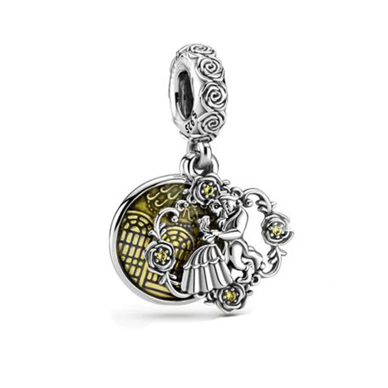 Exquisite 925 Silver Rabbit and Mouse Pendant Beads for DIY European Bracelets with Zircon Accents