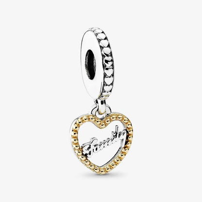 Romantic Heart Bead Pendant Set for Charm Bracelets and Necklaces Thanksgiving Jewelry Gift for Women BD32