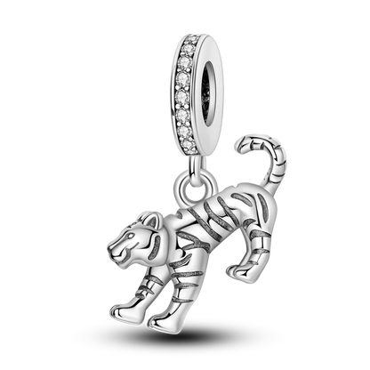 Silver Star Moon Heart Charm Bracelet with CZ Beads and Angel Wing Pendant for Women KTC1274