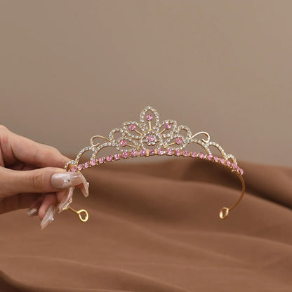 Mini Crystal Bridal Crown Comb for Girls - Rhinestone Pearl Tiaras for Weddings and Birthdays