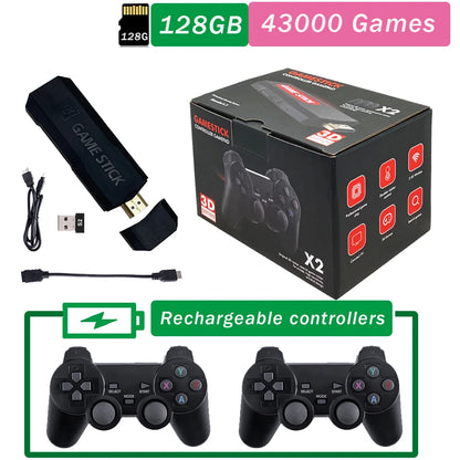 2024 GD10 X2 Pro 4K HD Portable TV Game Console With Dual Rechargeable Wireless Controllers 64GB 128GB 256GB 58,000 Games