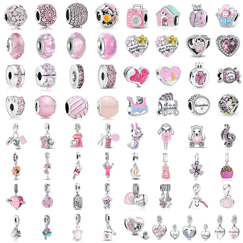 Spring Butterfly Heart Enamel Flower Charm Bead for Bracelets and Necklaces