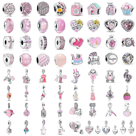 Spring Butterfly Heart Enamel Flower Charm Bead for Bracelets and Necklaces