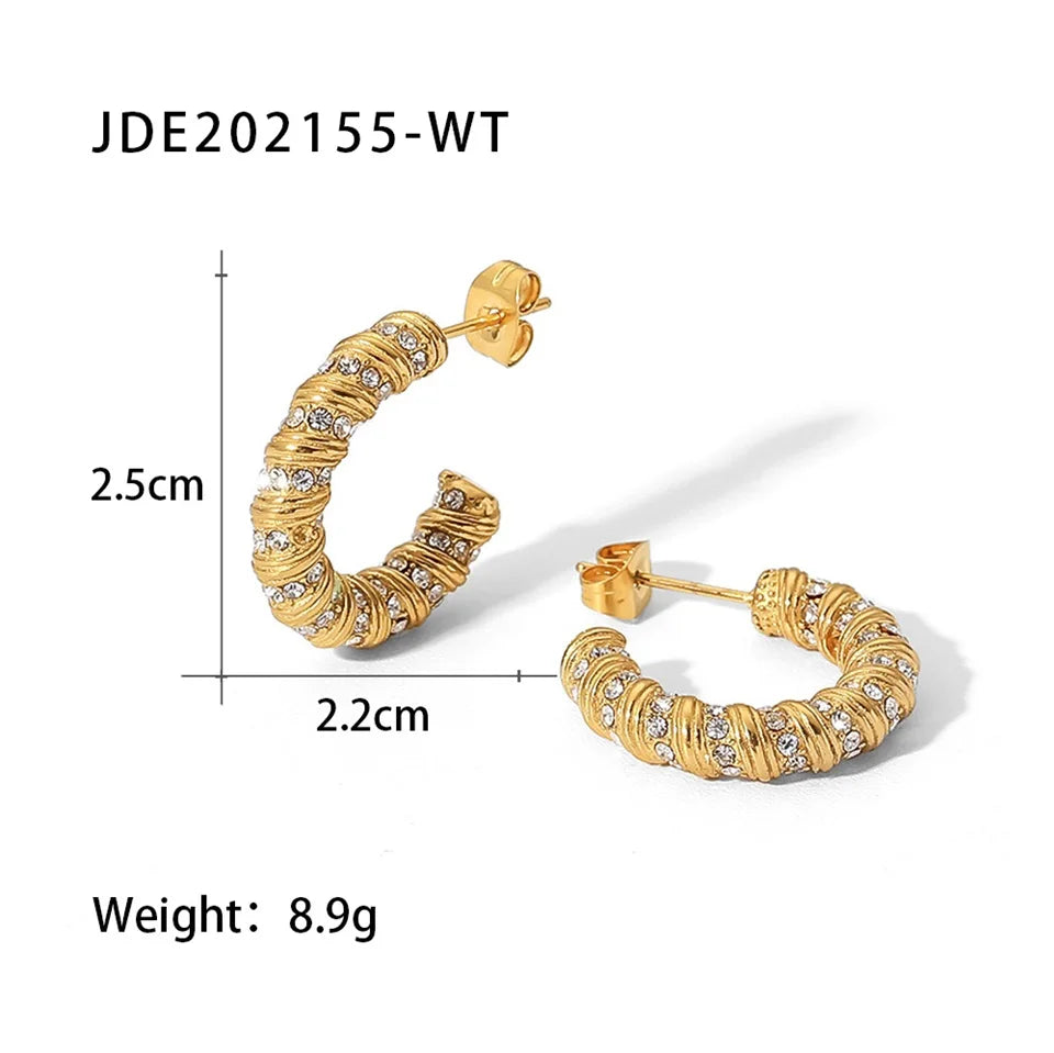 Youthway Stainless Steel Geometric Hoop Earrings Waterproof Fashion Jewelry for Women 2022