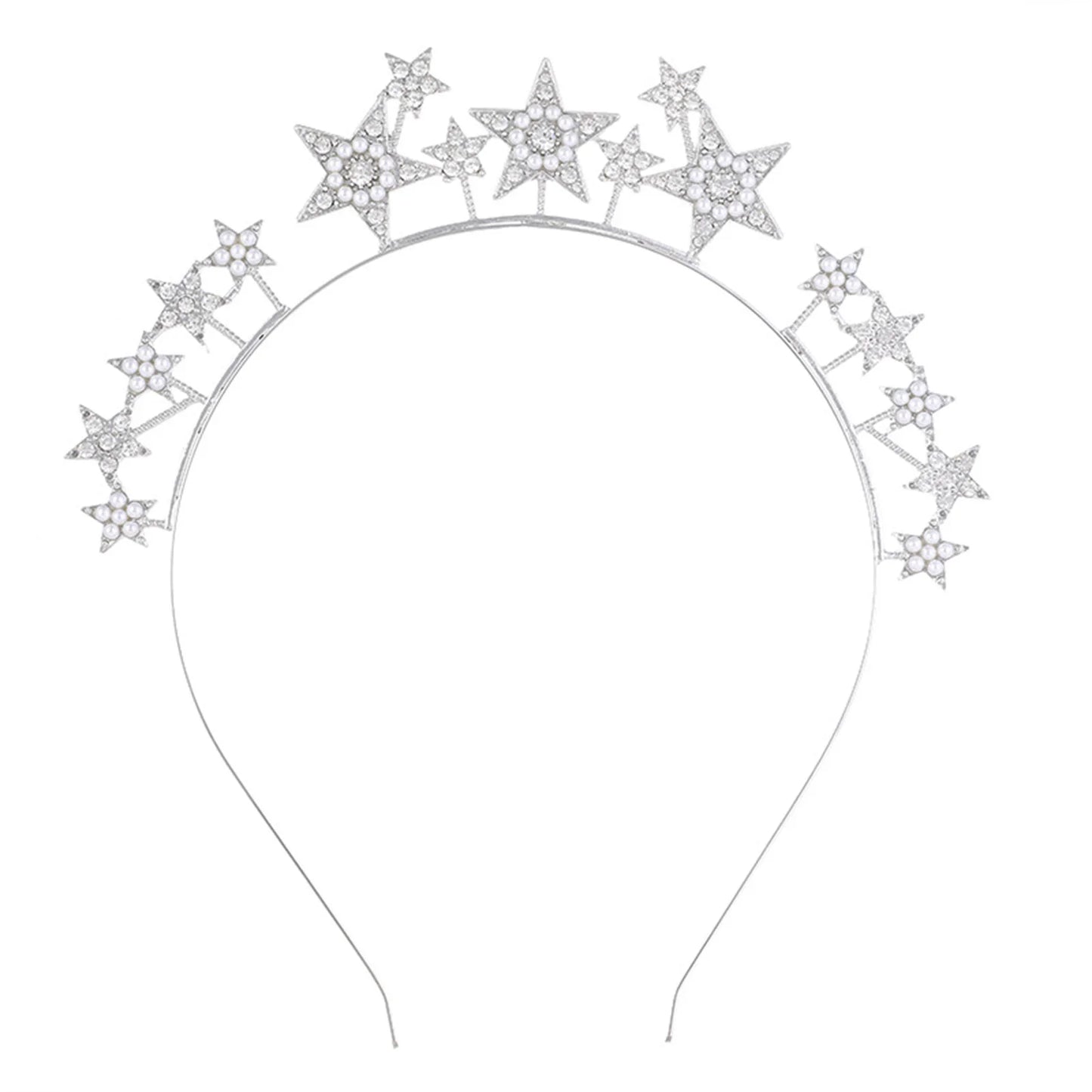 Wedding Crown Hair Jewelry - Double Layer Crystal Star Headpiece with Rhinestones Style 10