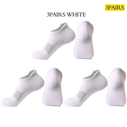 3 Pairs Womens Anti Slip Terry Cushion Running Socks