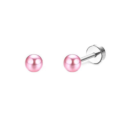 2PCS Set Stainless Steel Heart Moon Stud Earrings for Women Trendy Ear Tragus Cartilage Body Piercing