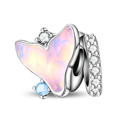 Sparkling Purple Jellyfish Sterling Silver 925 Charm Bead Birthday Pendant for DIY Bracelet Jewelry