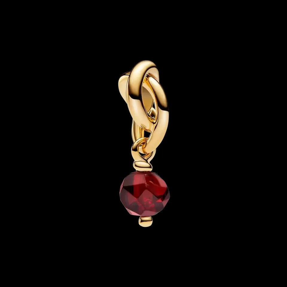 Avocado Double Dangle 925 Silver Heart Eternity Charm