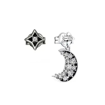 Spring Blue Flower Stud Earrings 925 Sterling Silver Zircon Jewelry for Women P1908