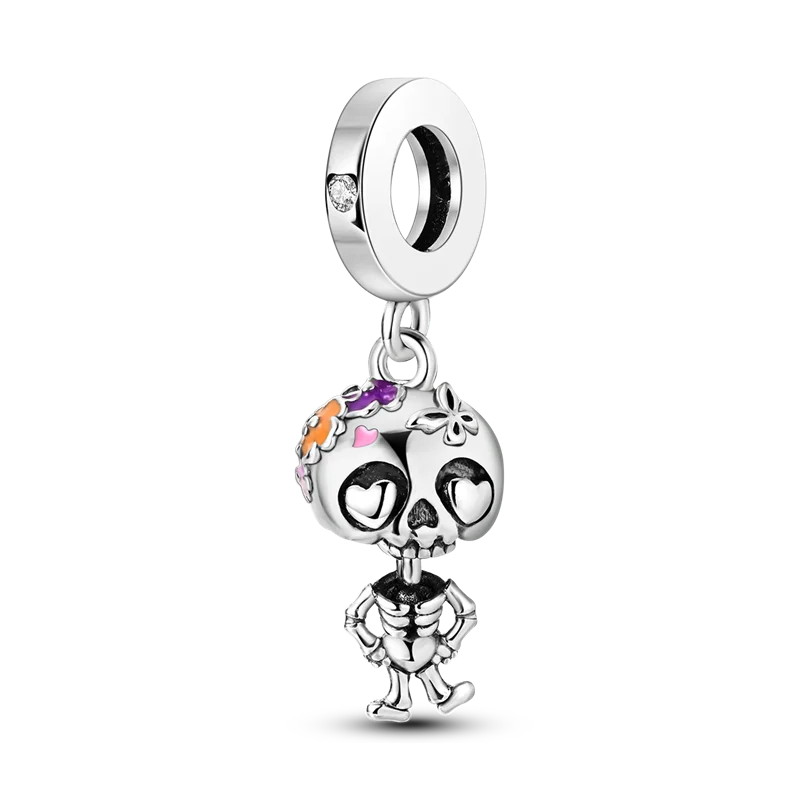 Sterling Silver Halloween Skull Bat Pumpkin Charm Pendant for DIY Jewelry SMC4714