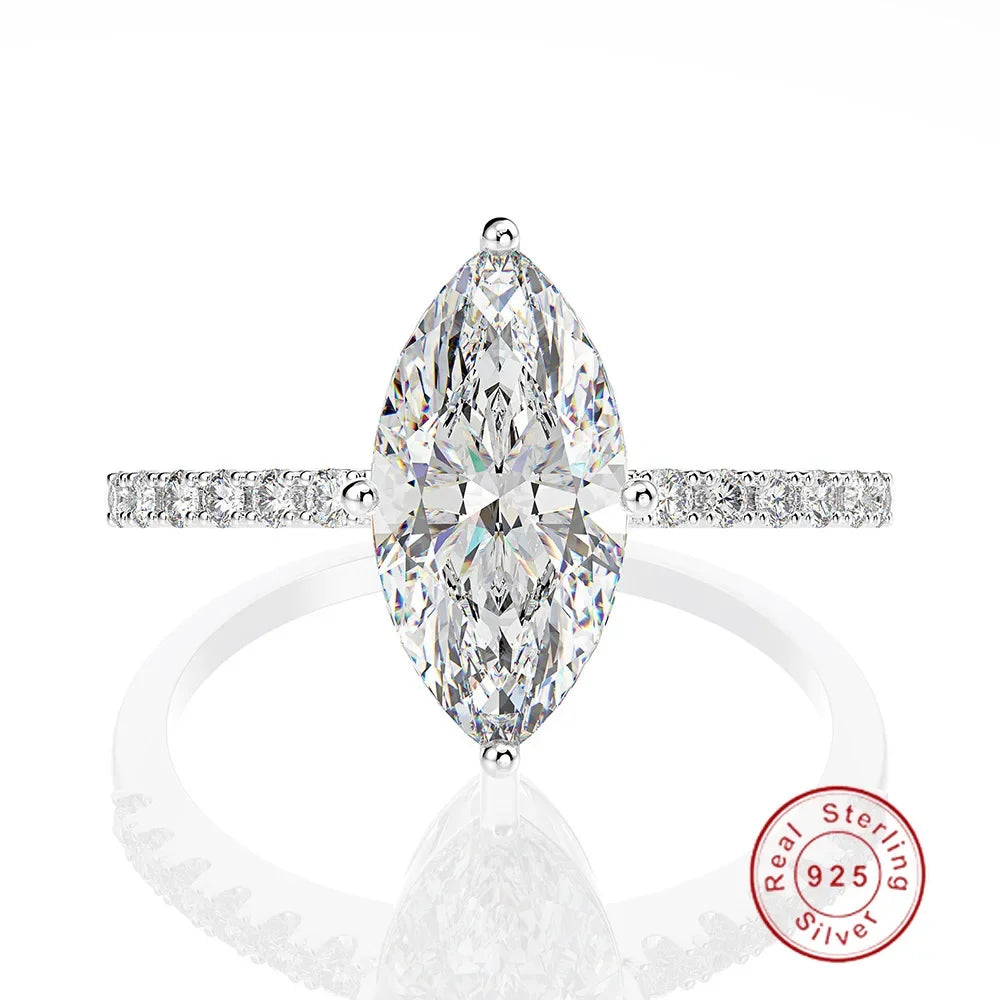 Promise Marquise Cut 3ct Simulated Diamond Engagement Ring in 925 Sterling Silver for Women Perfect Christmas Gift style 4