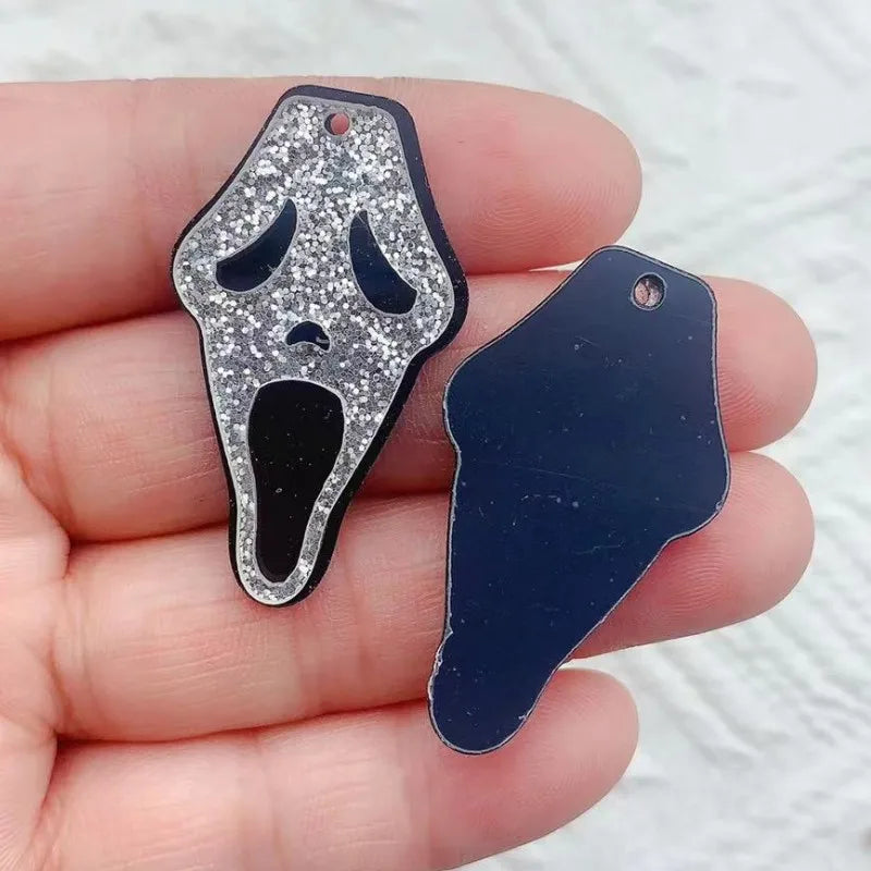10Pcs Halloween Ghost Acrylic Skull Charms For DIY Jewelry