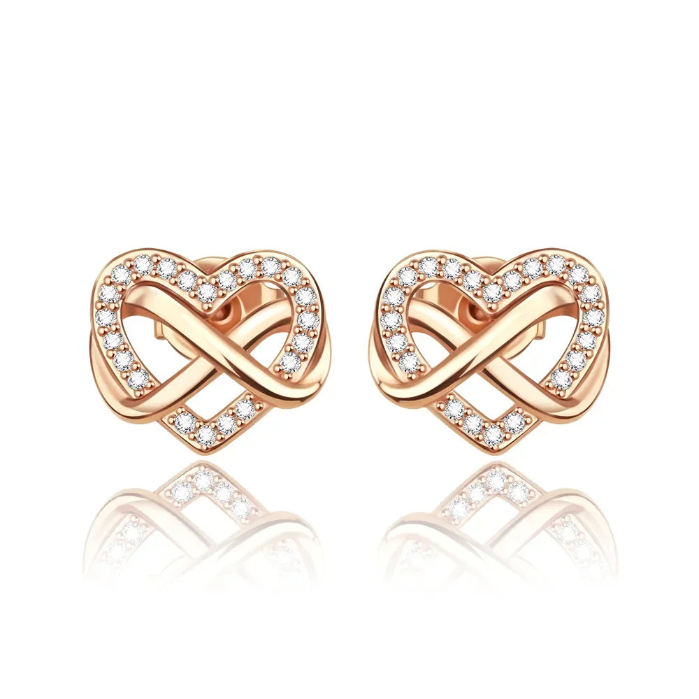 925 Sterling Silver Luxury Heart Sun Moon Stud Earrings Bow Butterfly Crab Clip Set for Women Party Jewelry Gifts
