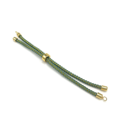 Adjustable Nylon Rope Bracelet Set with Brass Ends for DIY Jewelry Crafting