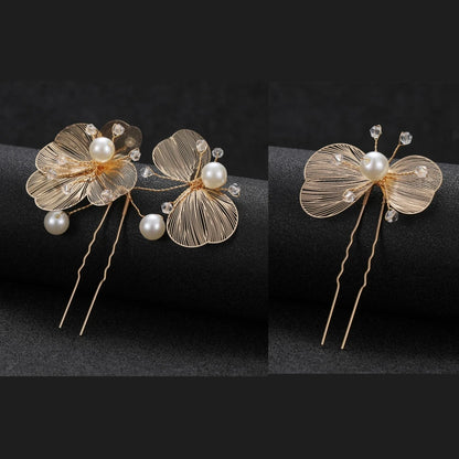 Elegant Alloy Flower Hair Combs for Bridal and Party Glamour