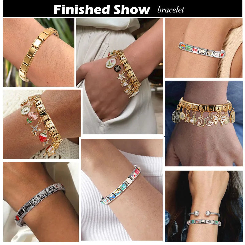 Y2K Retro Charm Bracelet Links Stainless Steel DIY Jewelry Accessories