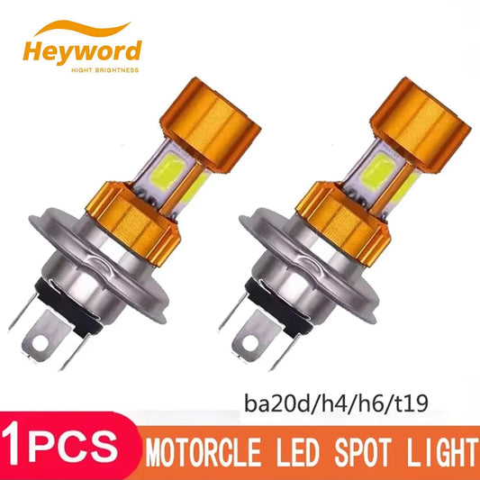 H4 BA20D 12W 3COB Motorcycle Headlight 3000LM 6000K