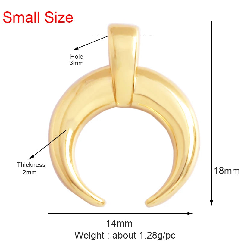 Gold-Plated Celestial Moon Star Charm Pendant with Cubic Zirconia for Jewelry Making