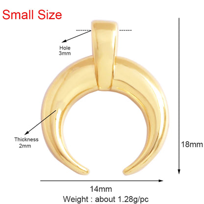 Gold-Plated Celestial Moon Star Charm Pendant with Cubic Zirconia for Jewelry Making