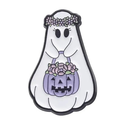 Cute Fashion Ghost Enamel Pins Brooch Set for Accessories Imitation Rhodium Plated CHINA