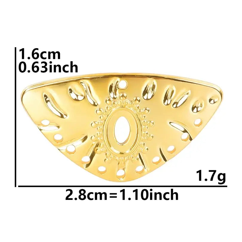4Pcs Lot Stainless Steel Geometric Hammered Heart Dangle Charms for DIY Jewelry Making S1063-G