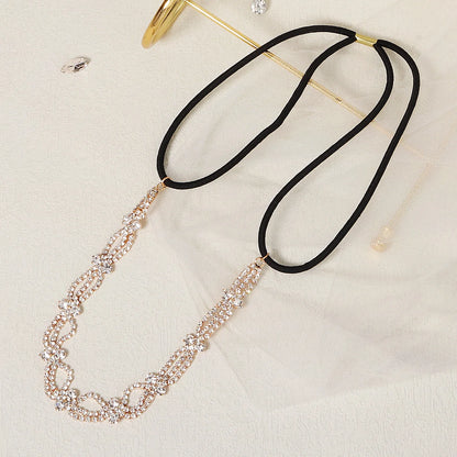 Luxury Pearl Rhinestone Beaded Hairband Lace Crown Crystal Bridal Tiara for Weddings and Special Events