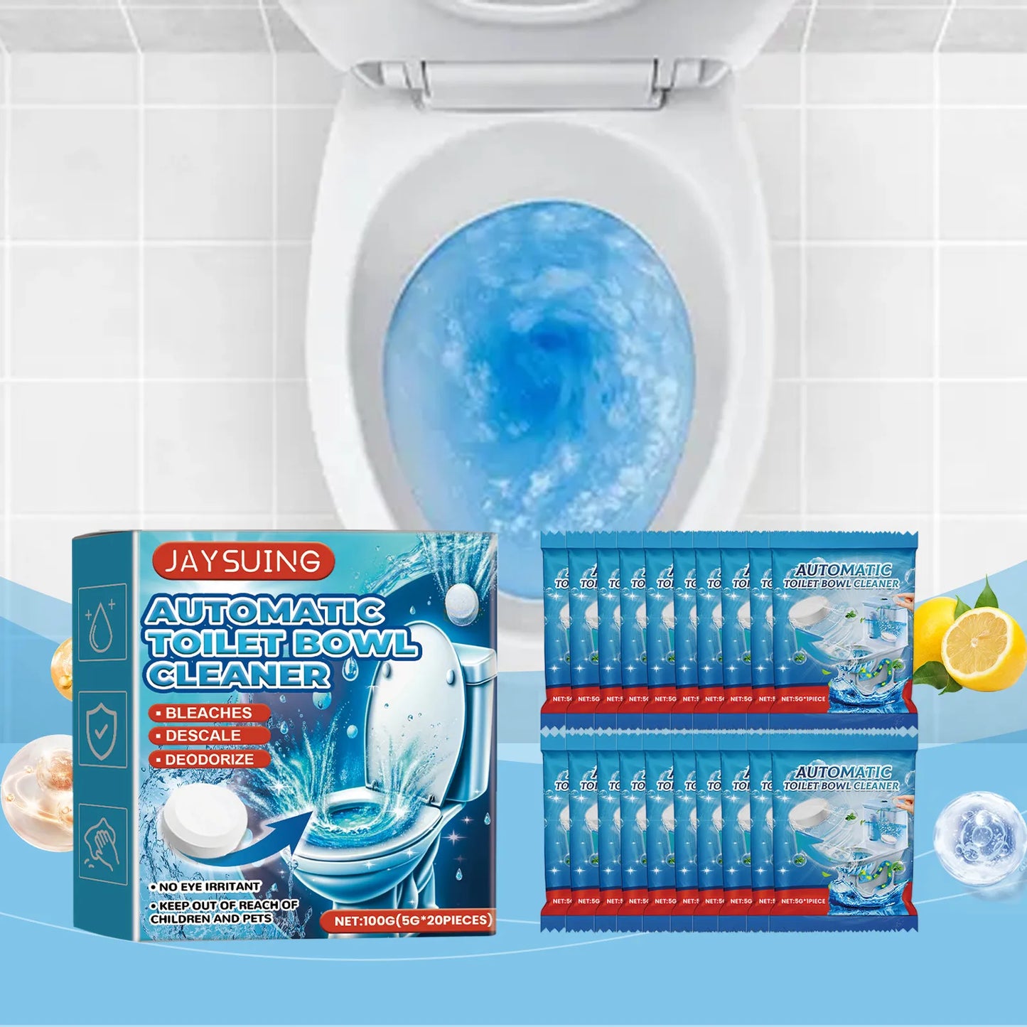 20ps Toilet Cleaner Powerful Water Scum Remover Tablets Default Title