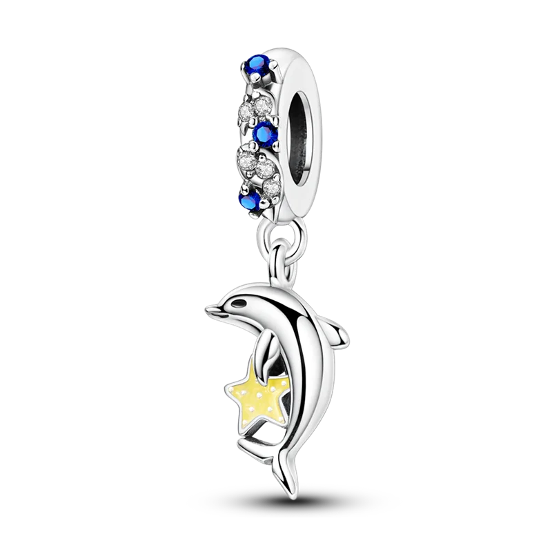 925 Sterling Silver Sea Turtle Dangle Charm For Bracelet