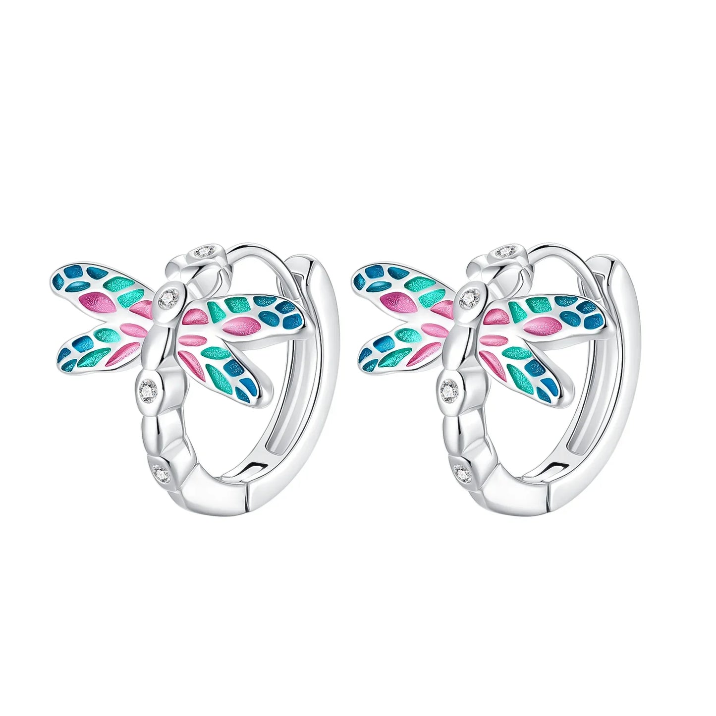 925 Sterling Silver Skull Pumpkin Cross Hoop Earrings Sparkling Zircon Glamorous Women Jewelry
