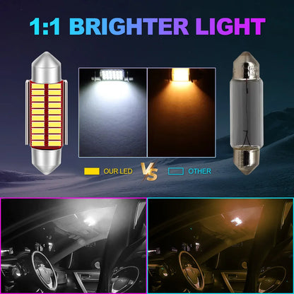 Ultra-Bright 4PCS C5W LED Canbus Festoon 39mm Car Interior Lights 12V 24V 3000LM 6500K White