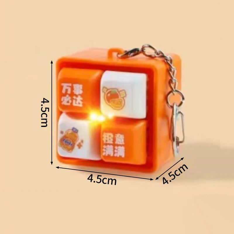Wooden Fish Keychain Stress Relief Toy with Light and Sound Effect Perfect Gift for Girls and Children