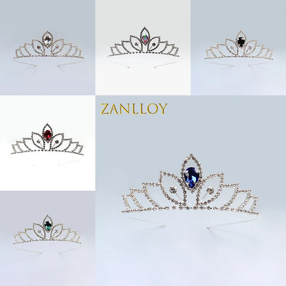 Zanlloy Elegant Crystal Bridal Tiara Crown for Weddings and Parties