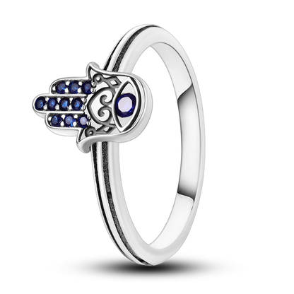 Hot Blue Zircon Ring for Women in 925 Sterling Silver with Sparkling Star and Moon Design Perfect for Weddings and Special Occasions LLTR076