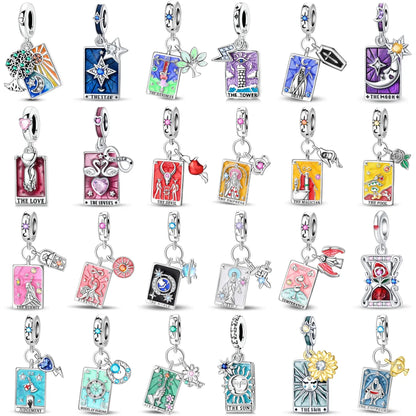 925 Sterling Silver Tarot Death God Charm Beads for Necklace and Bracelet DIY Fine Jewelry Gifts