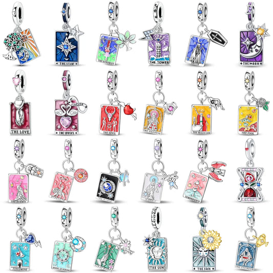 925 Sterling Silver Tarot Death God Charm Beads for Necklace and Bracelet DIY Fine Jewelry Gifts