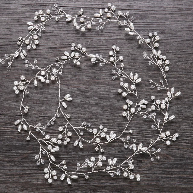 Elegant Pearl Bridal Tiara Headband for Weddings and Photography