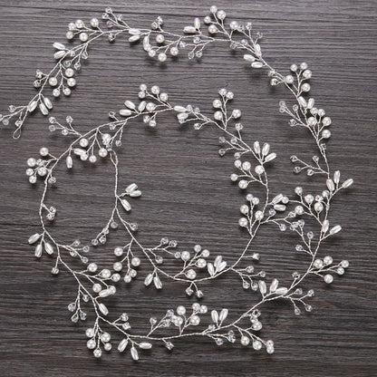 Elegant Pearl Bridal Tiara Headband for Weddings and Photography