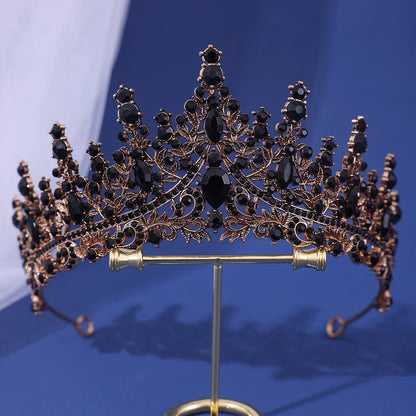 Luxury Bridal Crown - Baroque Queen Tiaras for Weddings & Parties black