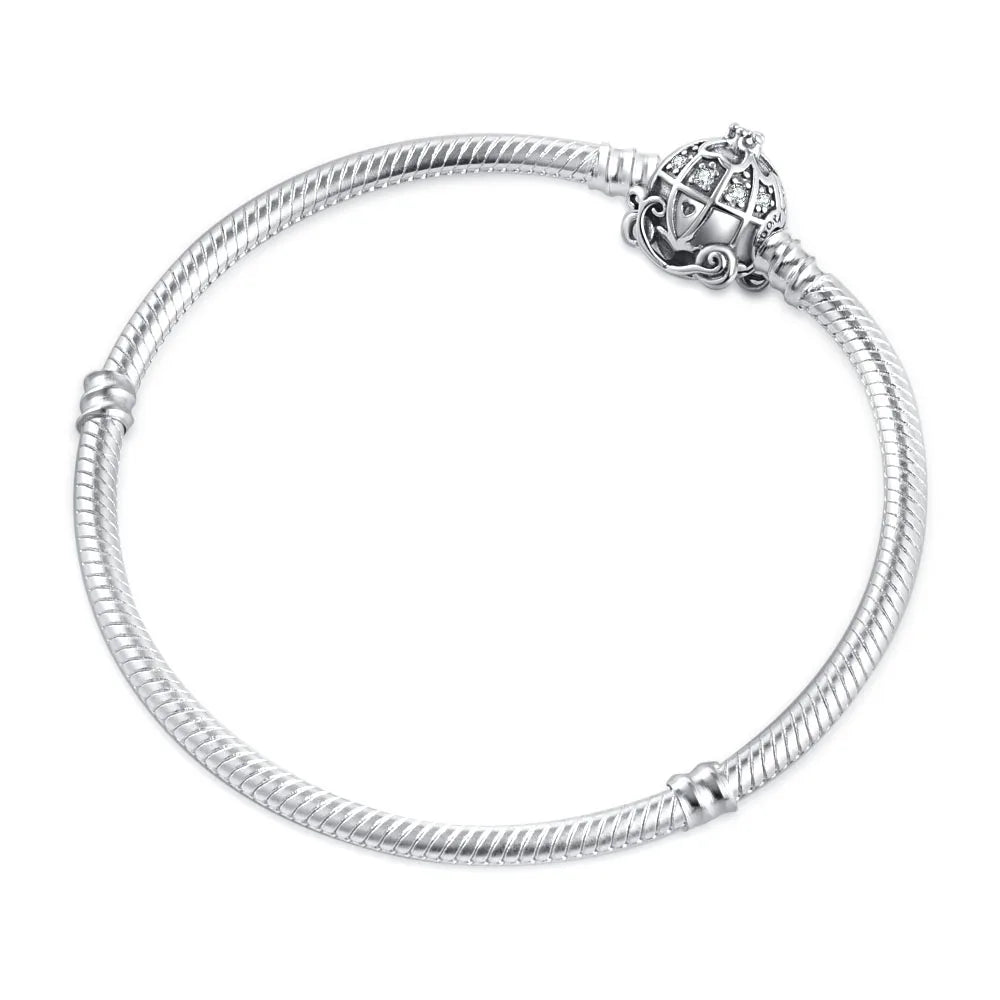 Sterling Silver 925 Heart and Flower Bracelet with White Zircon Adjustable 16-21CM Z019