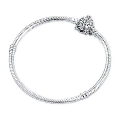 Sterling Silver 925 Heart and Flower Bracelet with White Zircon Adjustable 16-21CM Z019