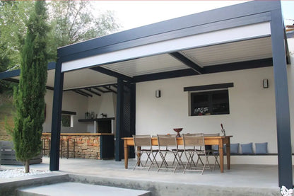 Sustainable Customized Waterproof Electric Aluminum Pergola Eco Friendly Outdoor Gazebo With Smart Louvred Roof