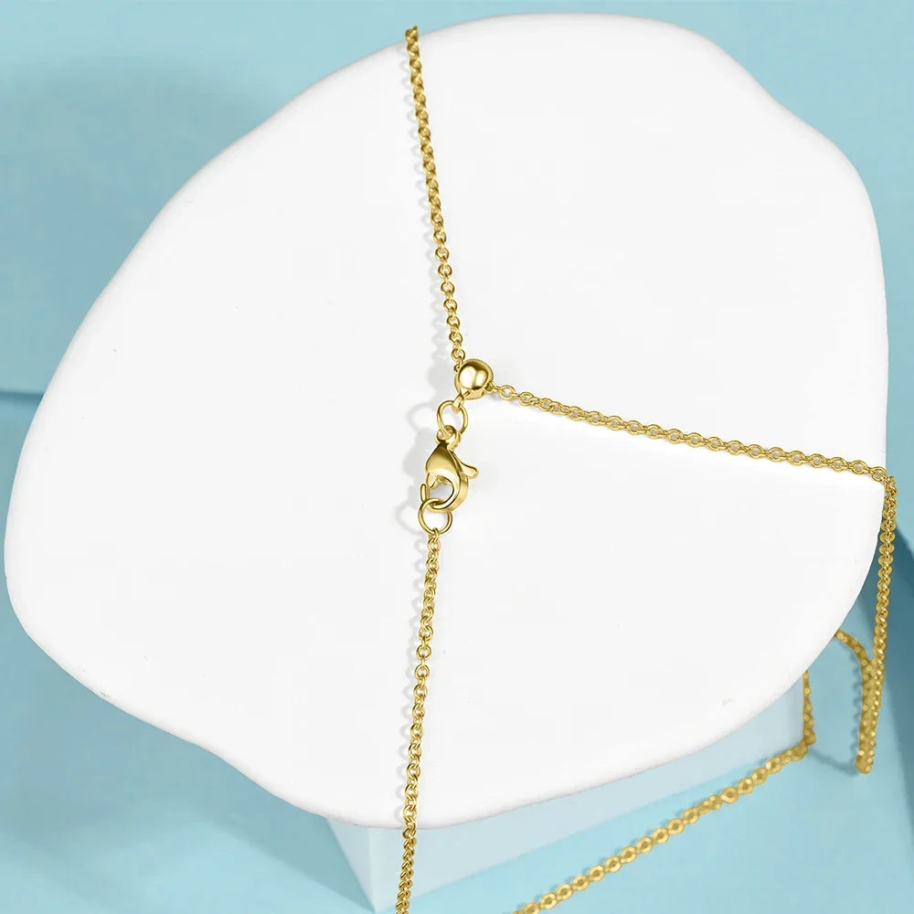 925 Sterling Silver Gold Rose Gold Simple Premium Bare Chain Necklace for Women Elegant DIY Jewelry Gift