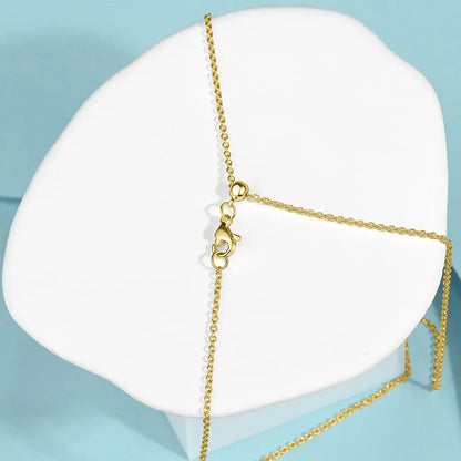 925 Sterling Silver Gold Rose Gold Simple Premium Bare Chain Necklace for Women Elegant DIY Jewelry Gift