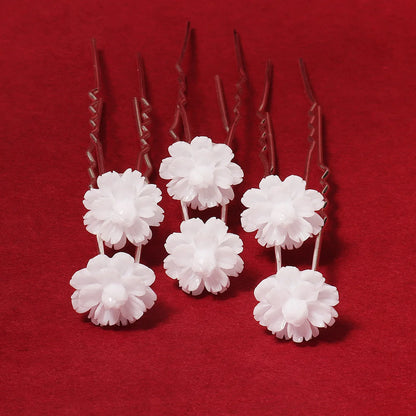 Elegant Bride U-Shaped Hair Sticks - Top-Rated Porcelain Flower Hairpins for Stunning Wedding Looks GE-6