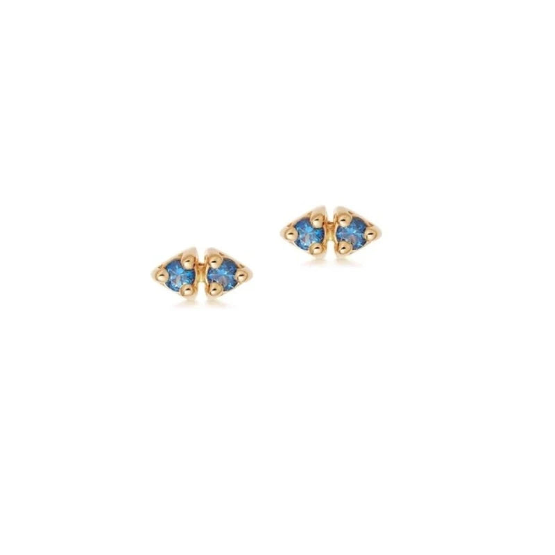 Elegant Water Lake Blue Zircon Hoop Earrings for Women Minimalist Circle Dangle Jewelry Accessories