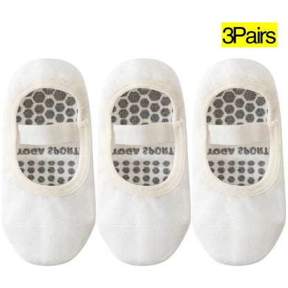 3 Pairs Womens No Show One Band Anti Slip Yoga Socks